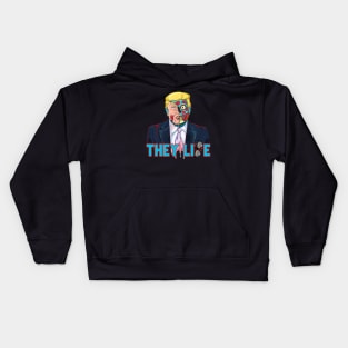 They Lie Political Parody Cartoon Zombie Skull Face Alien Trump Kids Hoodie